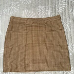 H&M Brown Checkered Mini Skirt